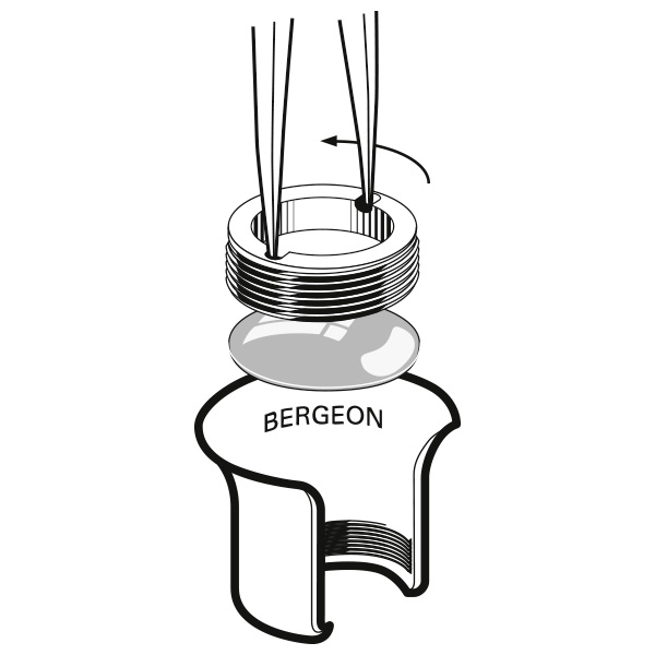 Bergeon 4422-2 Horlogemaker loep, kunststofbehuizing, schroefring binnenin, 5x vergroting