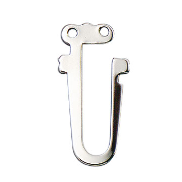 Haakbeugels, 2 rijen, 17 x 8 mm, metaal, gerhodineerd, gepolijst