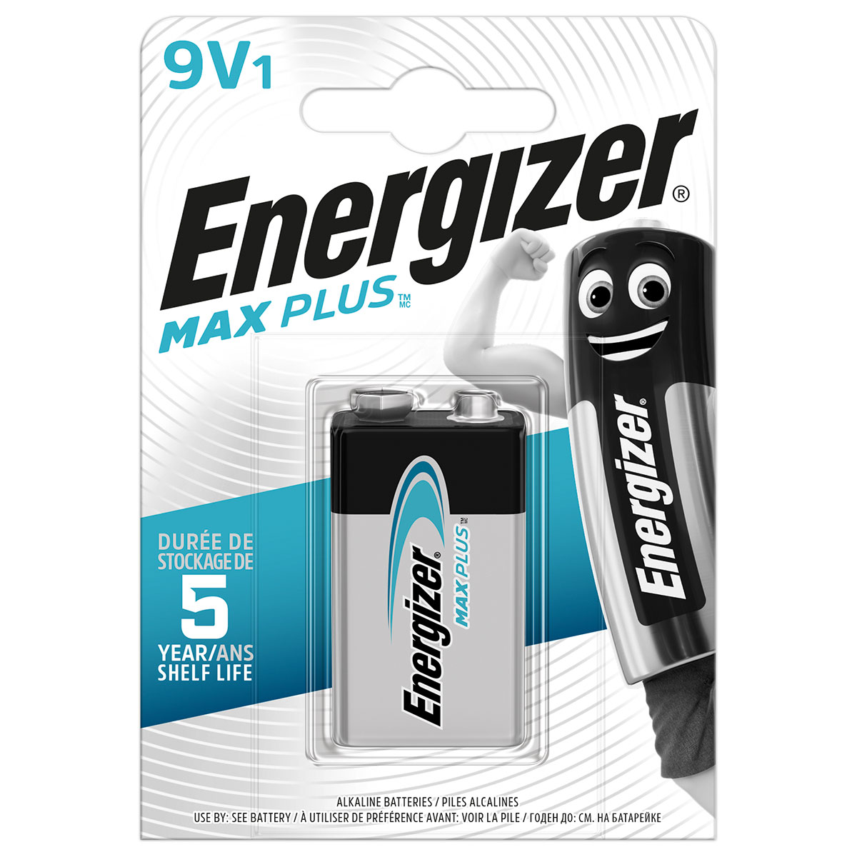Energizer Max Plus 9 V blokbatterij, 6LR61, 522, GP1604A, 6LF22