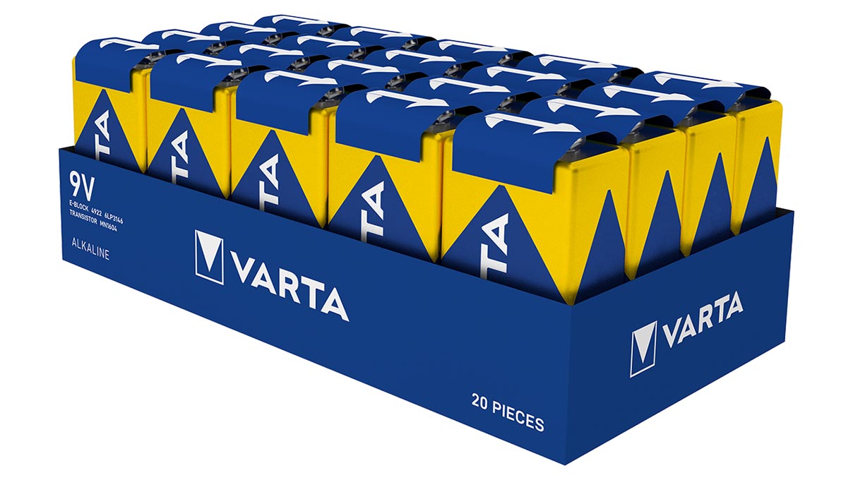 Varta 4922 Alkaline Longlife Power Battery 9V (E-Block, LR61, 6LR61, 6AM6, 6F22)