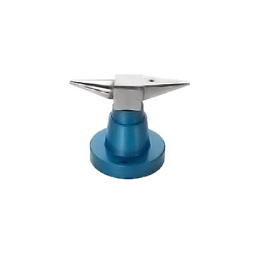 Horn anvil with foot, Ø 75 mm, L 110 mm, blue