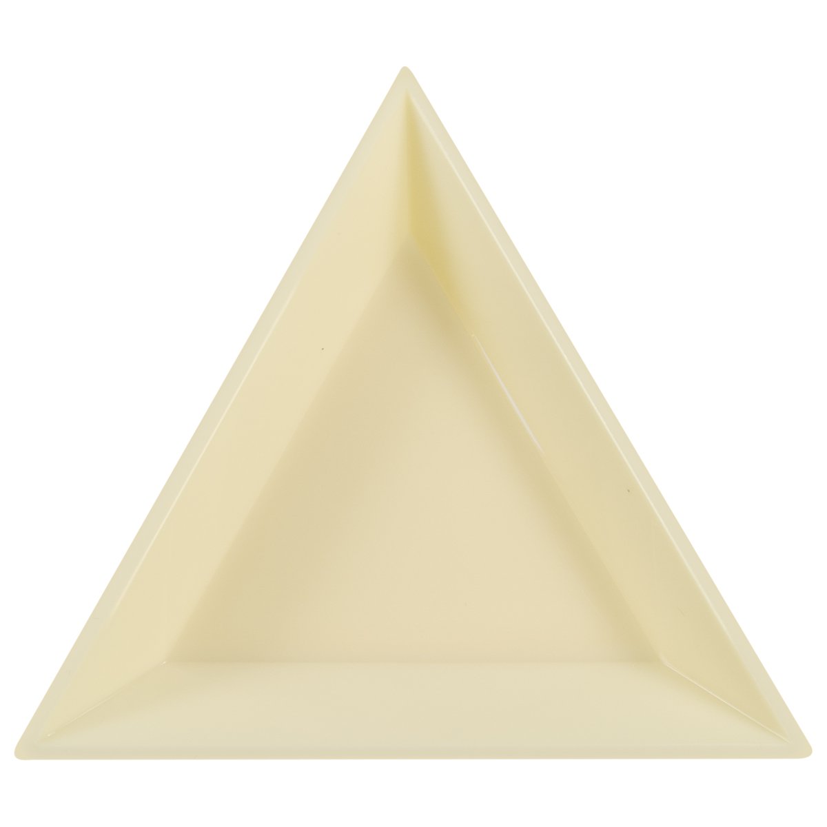 Schalen, kunststof, driehoekig, 75 mm, beige