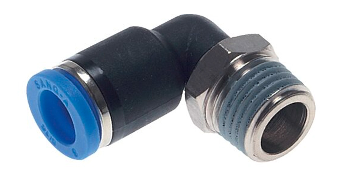 Elbow push in fitting for R 1/4" to Ø 12 mm