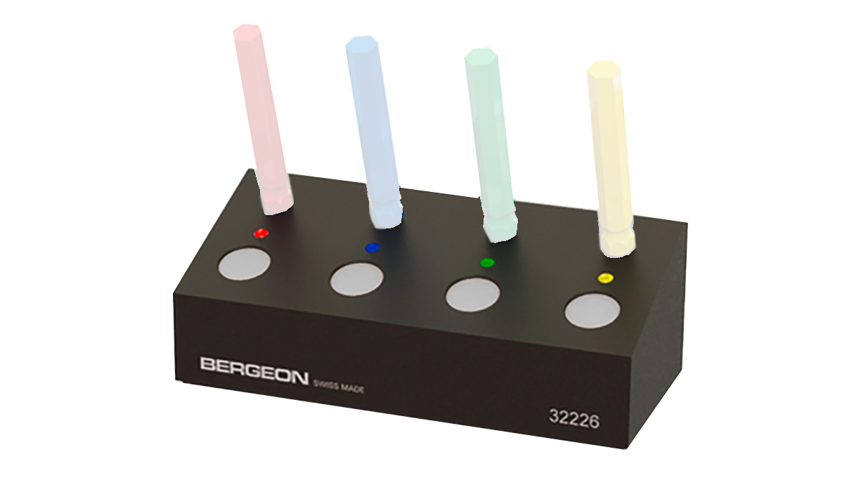 Bergeon 32226 Sockel aus Kunststoff für vier Ölgeber (ohne Ölgeber)