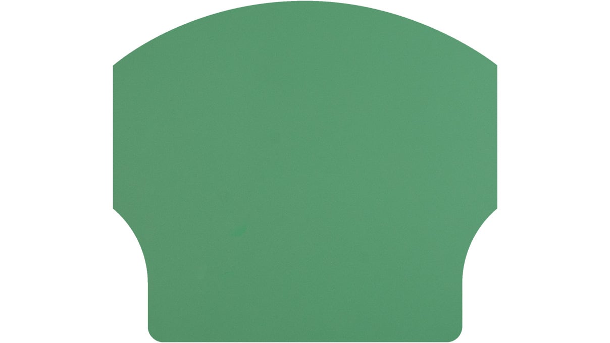 Antistatic workbench mat for bench, soft, curved shape, 269 x 239 mm, green