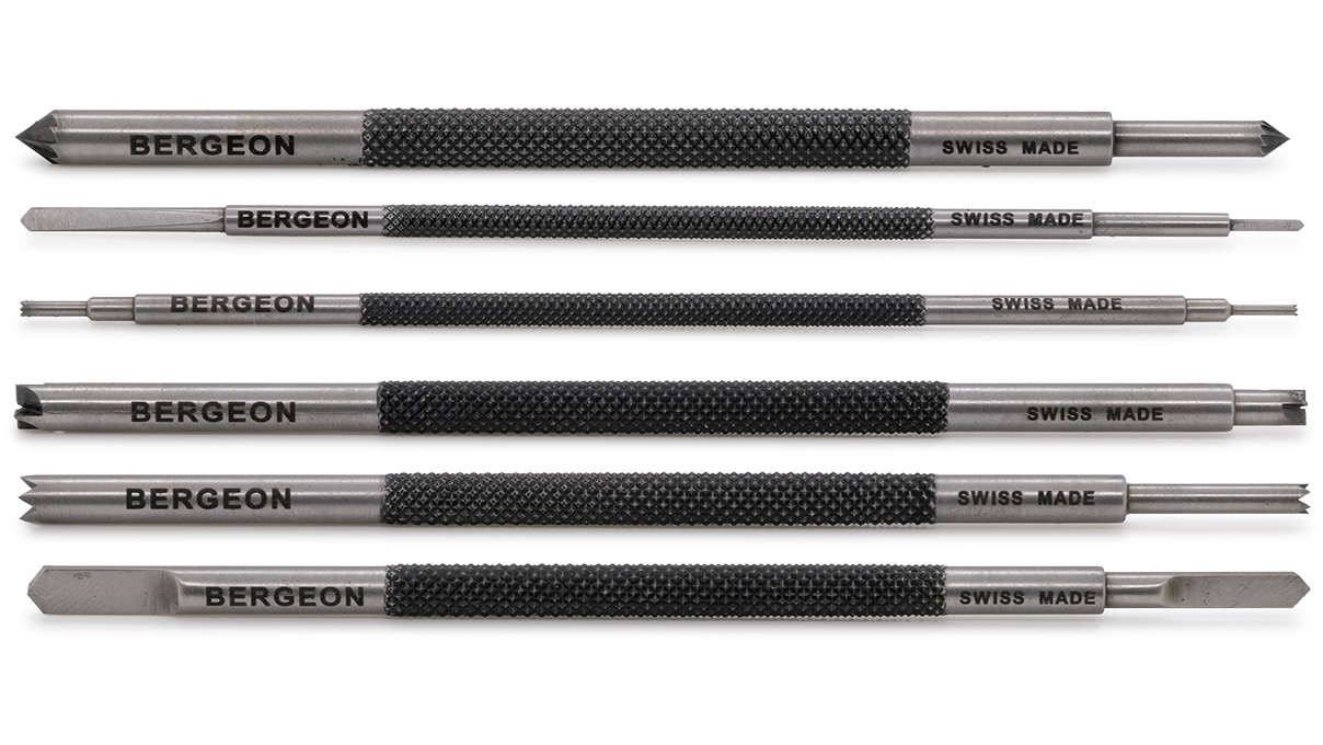 Bergeon 30414 Fresas de relojero en estuche de madera, 6 piezas