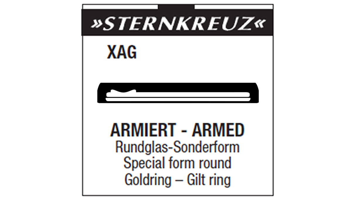 Glas für BM 1215 mit Goldring (XAG 217.675)