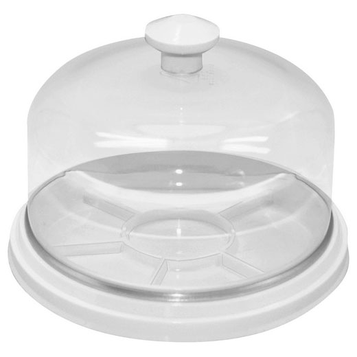 Transparent Bergeon 30097-BC Dust cover with white plate, 6 partitioned, inner-Ø 88 mm, height 45 mm