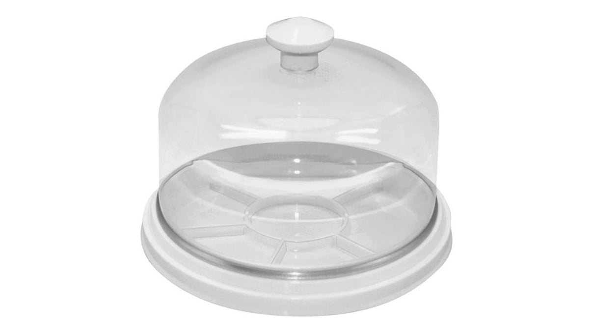 Transparante Bergeon 30097-BC stofkap met witte plaat, 6 compartimenten, binnen-Ø 88 mm