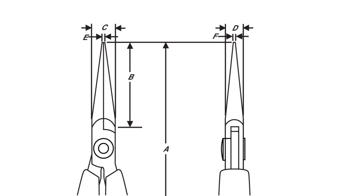 Lindström RX7891A Alicates de precisión de punta semirredonda plana, longitud 132 mm