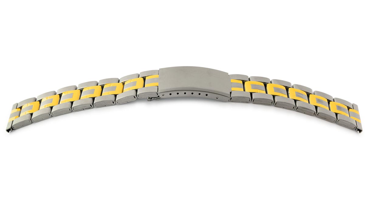 Stainless steel bracelet Sport, bicolor, width 18 mm, lug width 20 mm, length 170 mm