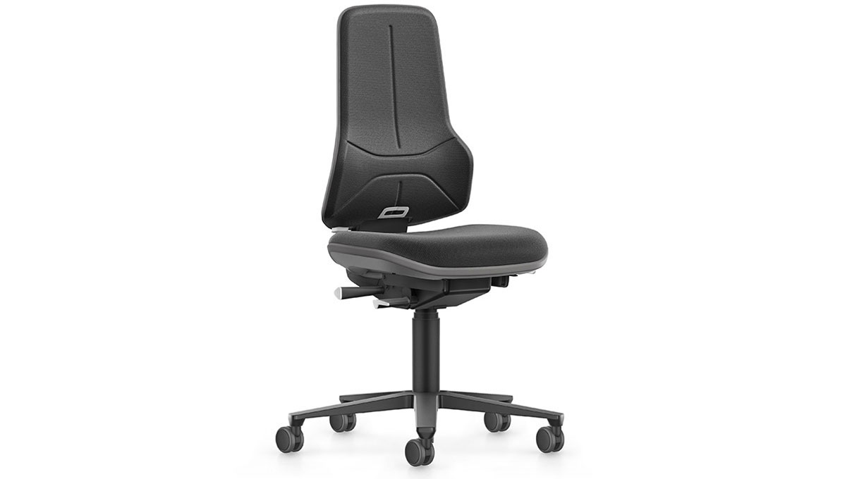 Bimos Neon XXL Schwerlast-Arbeitsstuhl 9575, Sitzhöhe 47 - 64 cm, Synchrontechnik, Gestell Schwarz,
Flexband orange, weiche Rollen für harte Böden, ohne Polsterelement