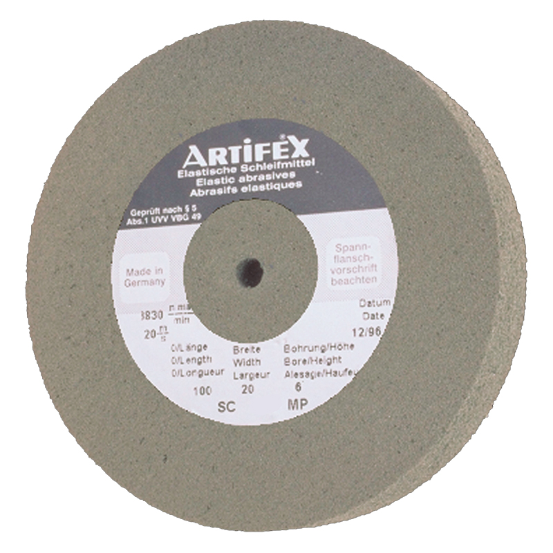 Artifex grinding wheel SC 46 MP, grain very coarse, hardness medium, Ø 50 x 12,5 mm, bore Ø 6 mm