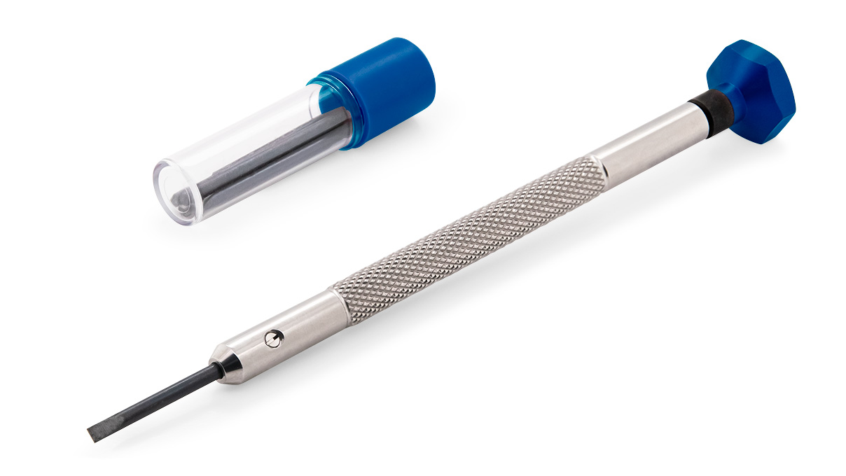 VOH screwdriver, blade 1,5 mm, dark blue, with replacement spare blade