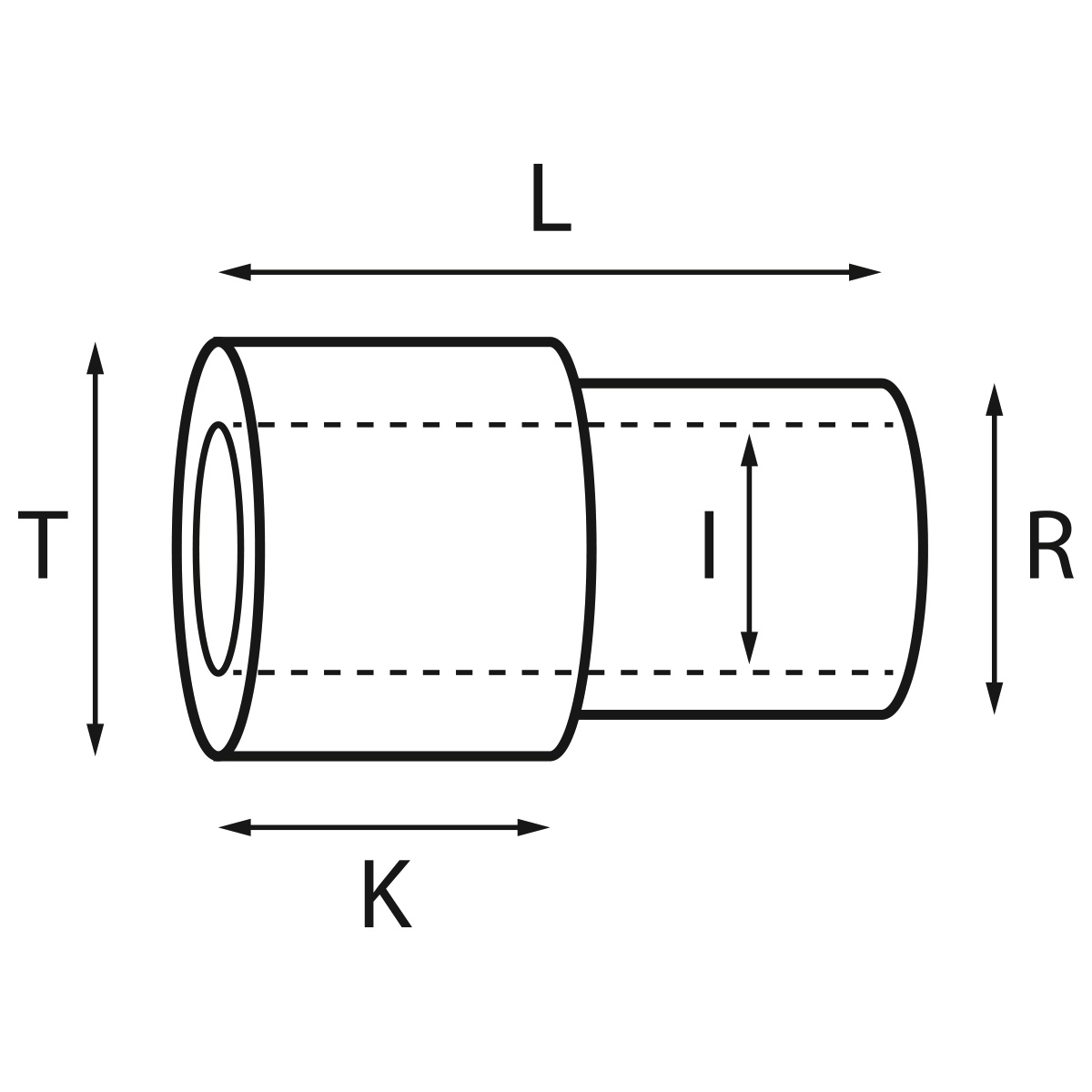 Case tube type AS 672, tube Ø 2 mm, for waterproof crowns
