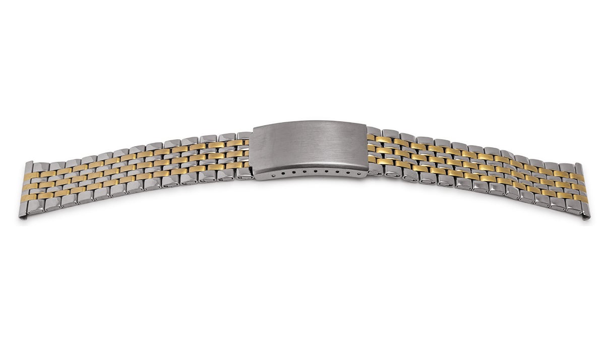 Uhrband Elegance, Edelstahl, bicolor, Breite 18 mm, Anstoß 20 mm, Länge 170 mm