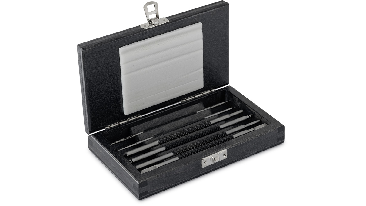 Bergeon 30414 Fresas de relojero en estuche de madera, 6 piezas