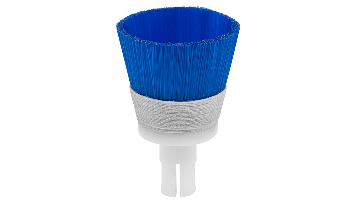 Borstel medium Ø 25 mm, nylon 0,15 mm, blauw, voor vacuümpompen