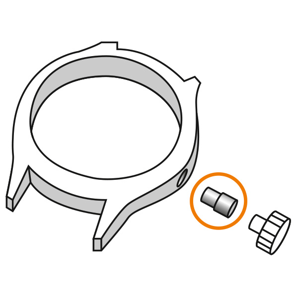 Tube for screw-on crown, waterproof, short gasket, Ø 4,50, Ø d3 3,00, Ø d4 2,30, x 2,70,