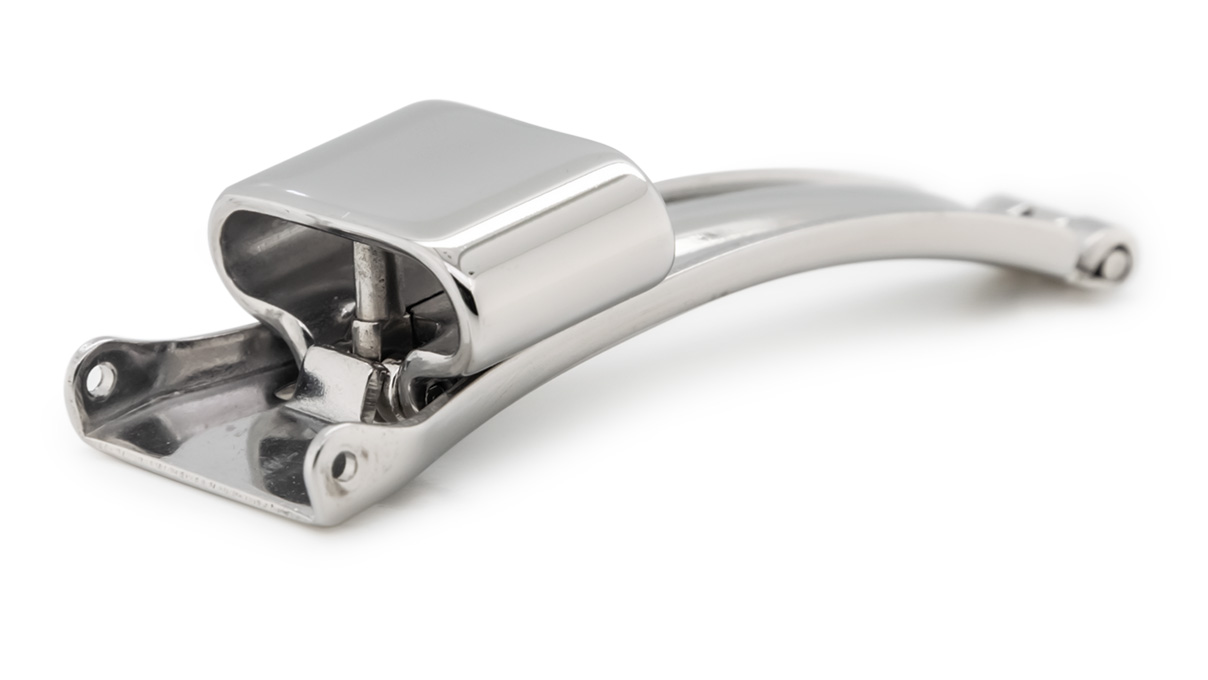 Folding clasp for leather straps, 12 mm, steel