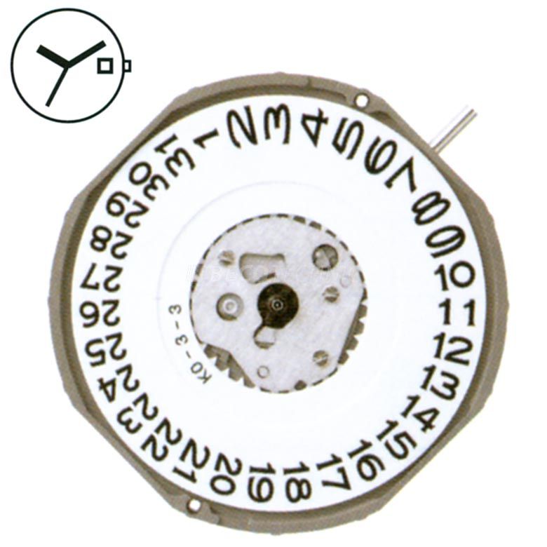 AU-Werk Miyota 2415 13 1/2''' SC DATE6 Quarz (377)