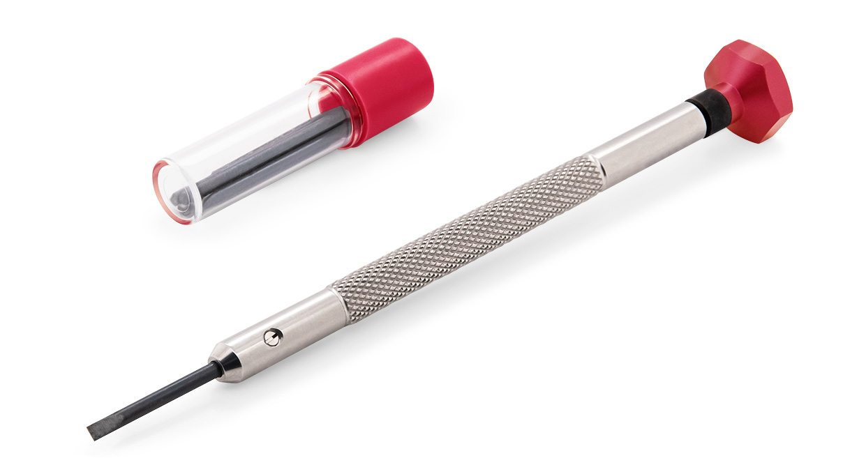 VOH screwdriver, blade 1,2 mm, red, with replacement spare blade