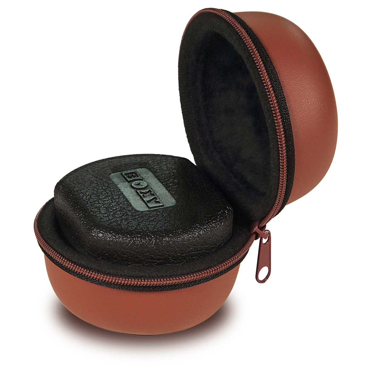 Boxy Watch Box, leather imitation, brown, round