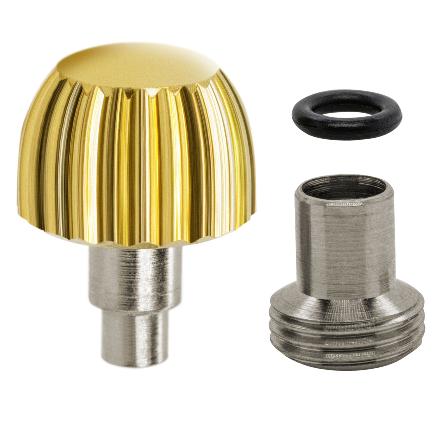 Corona roscada, PBB, 3 micrón amarillo con tubo/sello, altura 3,8, Ø 5,25, tubo 2,5, rosca 0,9, resistente al agua Corona roscada, PBB, 3 micrón amarillo con tubo/sello, altura 3,8, Ø 5,25, tubo 2,5, rosca 1,2, resistente al agua