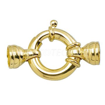 Gold-plated silver spring rings with e