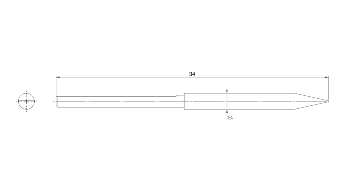 Lecureux Schraubendreherklinge, L 34 mm, Schlitz (V), Ø 3 mm