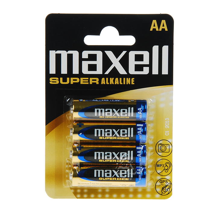 Maxell LR6 Super 4er Blister, Alkaline, AA Batterie, langlebend