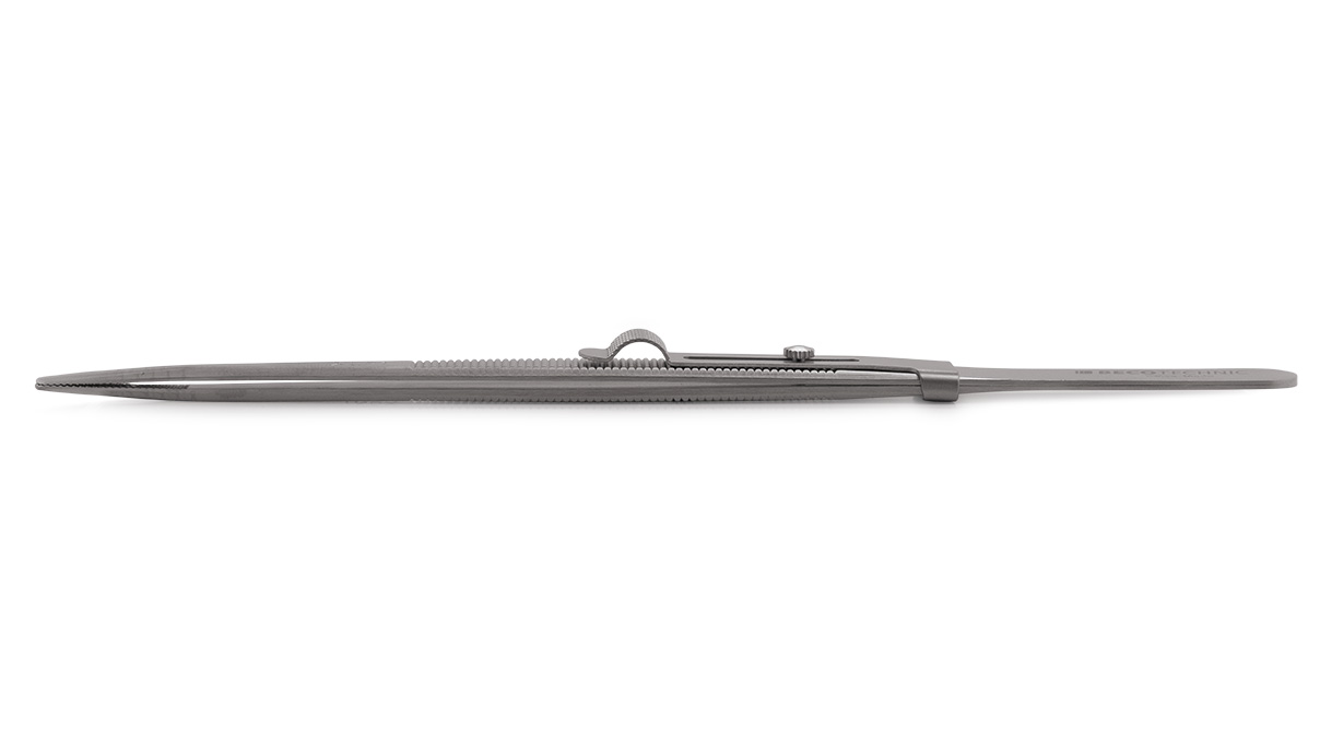 Pinzette Form XLR1, mit Verschluss, breite Spitzen mit Nuten und Hieb, Länge 160 mm