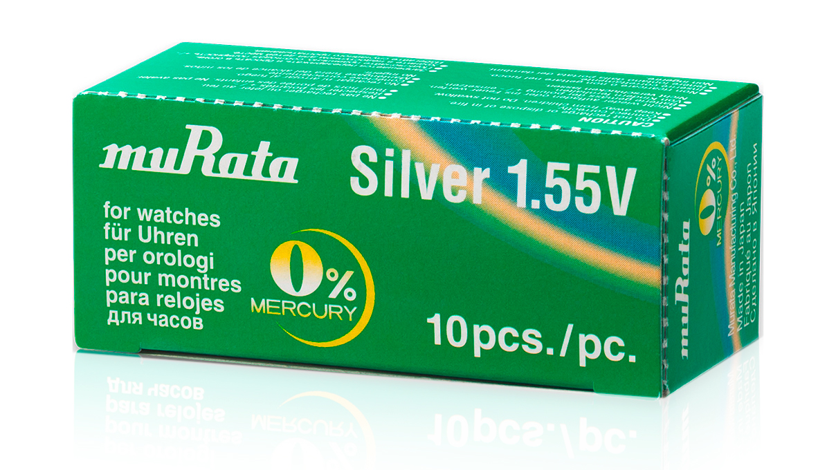 Murata 396  silver oxide coin cell, SR726W, 0% mercury-free, High drain