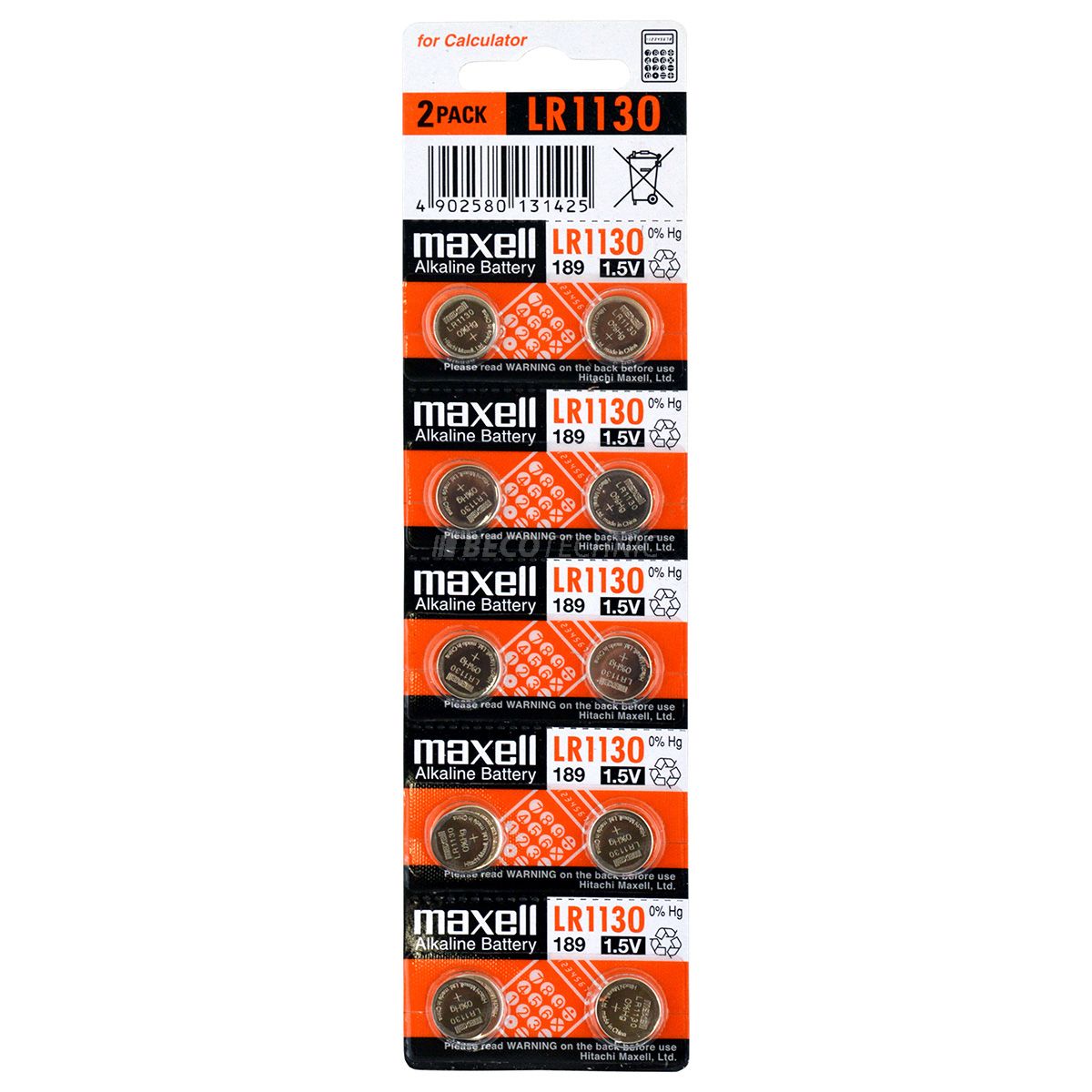 Maxell LR 54 1,5V Alkaline battery strippacking (189/AG10/LR1130)