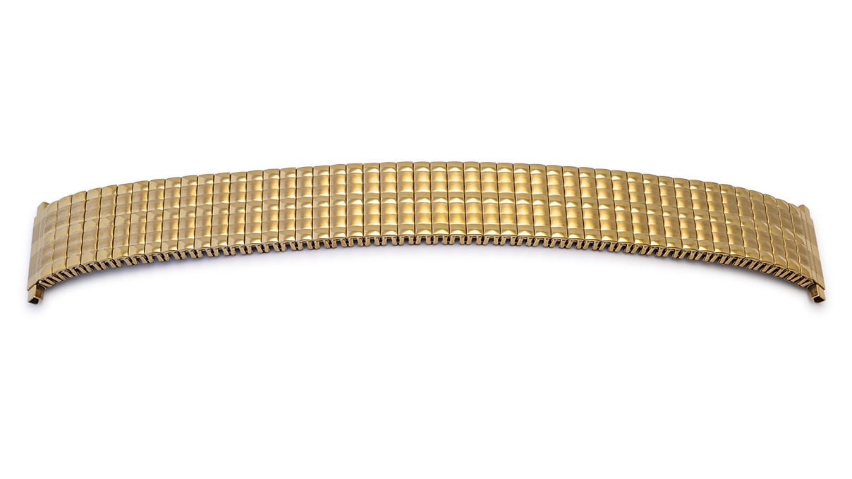 Uhrband Flex, Edelstahl, PVD gold, Breite 18 mm, Anstoß 18 - 20 mm mm, Länge 165 mm