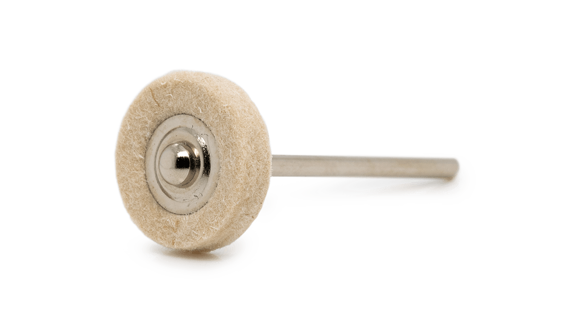 Bergeon 2686-160 felt polisher, white, wheel, Ø 21 x 5 mm, HP shaft