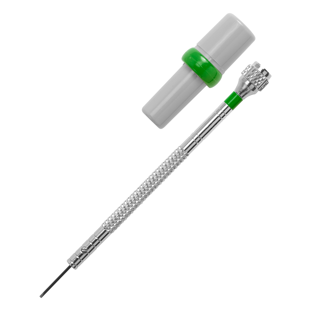 Basic screwdriver, slot, 0,7 mm, standard taper, green, 4  spare blades