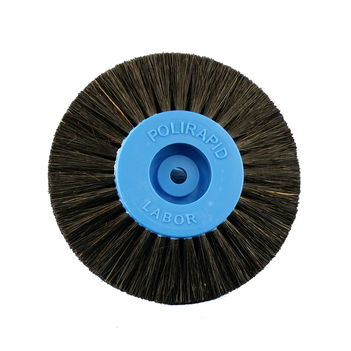 Ronde borstel, zwarte Chungking haren, 4-rijig, puntig, Ø 80 mm, met kunststof kern, blauw