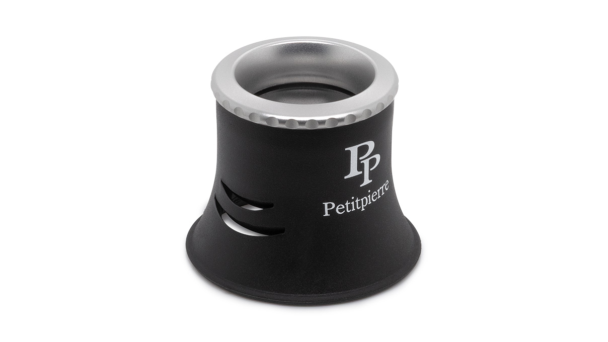 Petitpierre Uhrmacherlupe mit weichem Korpus, Vergrößerung 2,5x, schwarz