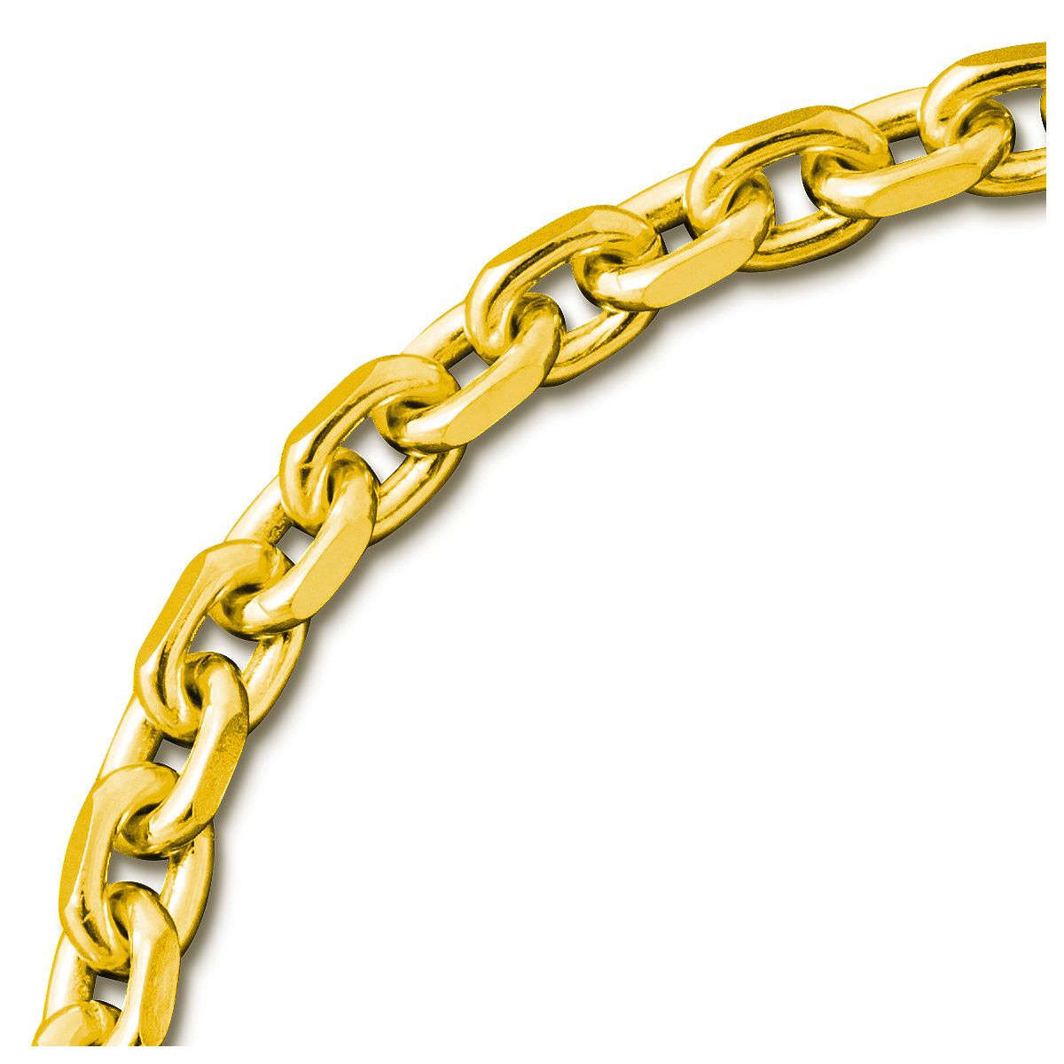 Chaîne de montre de poche, chaîne d'ancre, Ø 1,7 mm, laiton plaqué or, longueur 25 cm