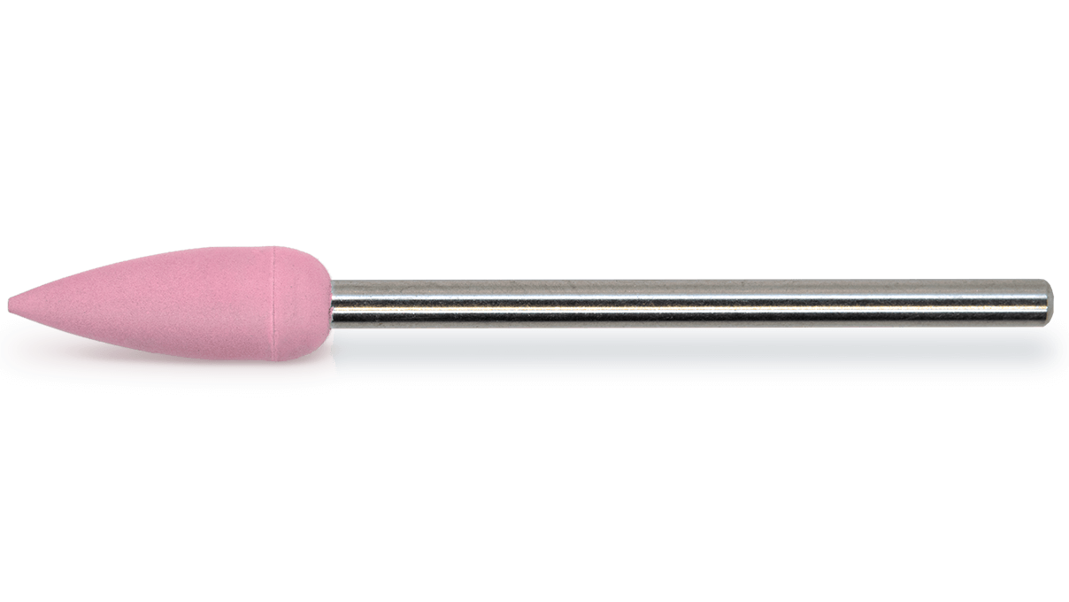 Polierer Universal, rosa, Spitze, Ø 5,5 x 15 mm, weich, Korn sehr fein, HP-Schaft