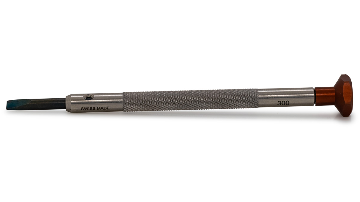 Ergo Screwdriver, Slot (V), 3 mm, Brown, Stainless steel