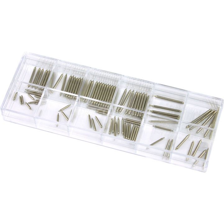 Assortment of spring bars, stainless steel, Ø 1 mm, length 8 - 20 mm, 100 pieces