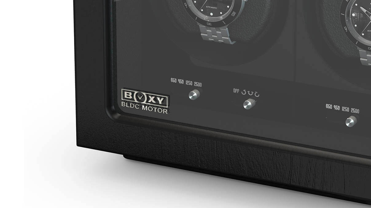 Boxy BLDC watch winder for 2 watches, black