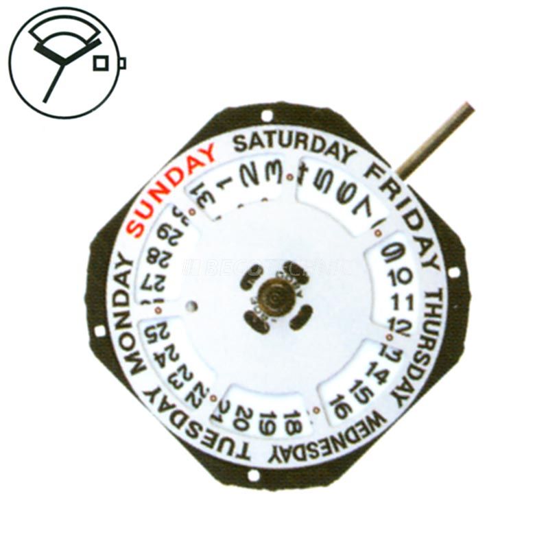 AU-Werk Miyota 2350 11 1/2''' DAY12/DATE3 SC WIDE DAY Quarz (377 | SR626SW)