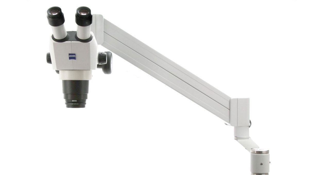 Stemi 305 stereomicroscope with swiveling stand U (spring-hinged arm)