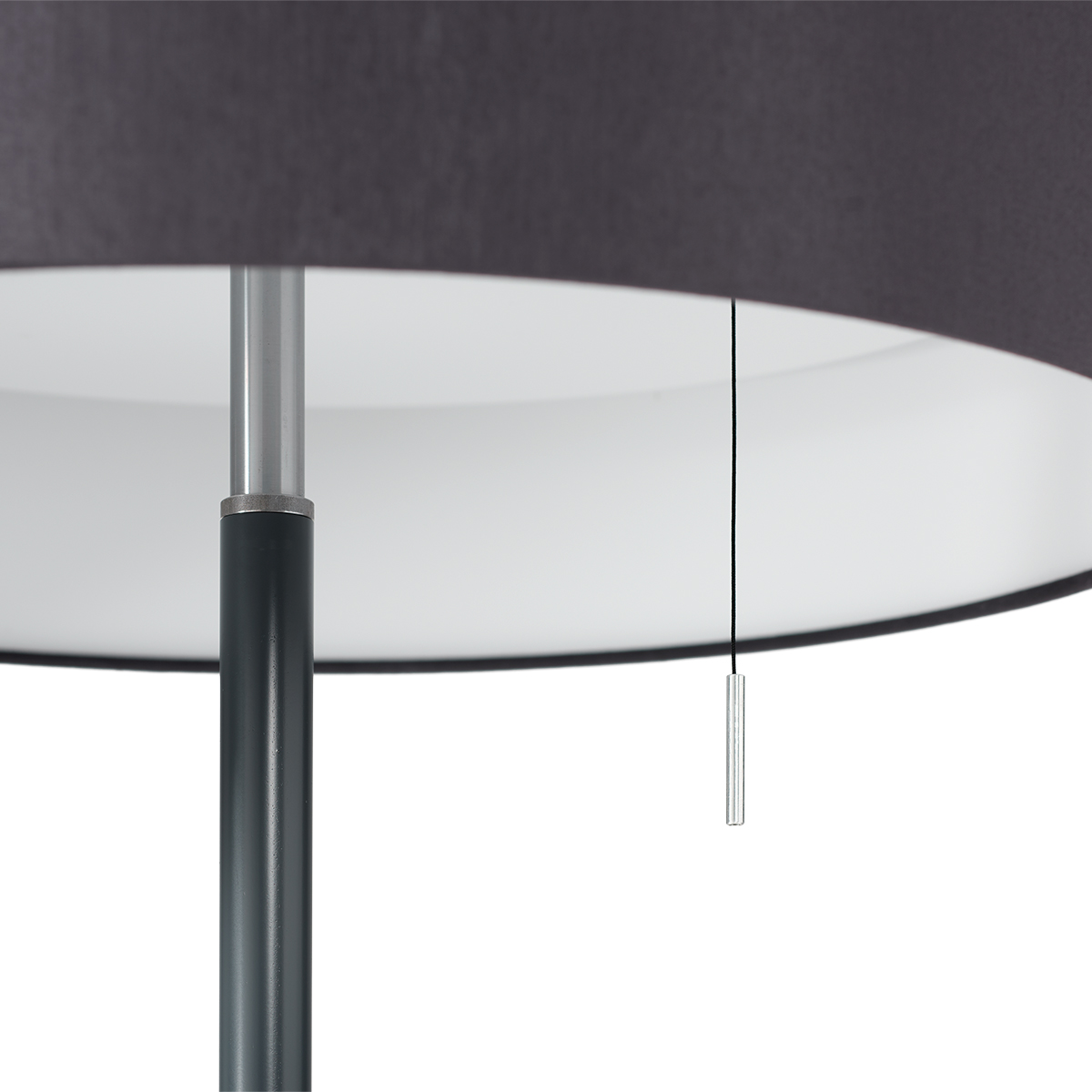 Free standing luminaire Vivaa Free Metal, 45 W, 3000 K, metal stand, fabric lampshade anthracite