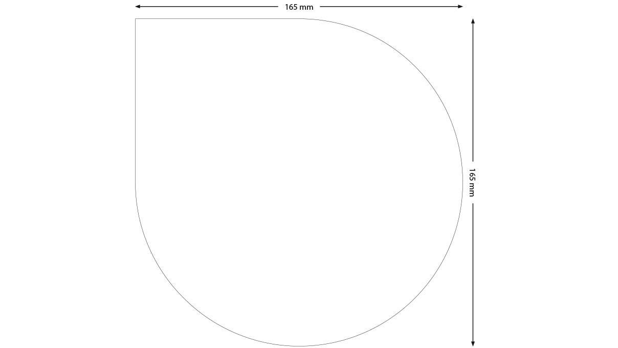 Antistatisch werkbank mat, zacht, druppelvormig, 165 x 165 mm, groen