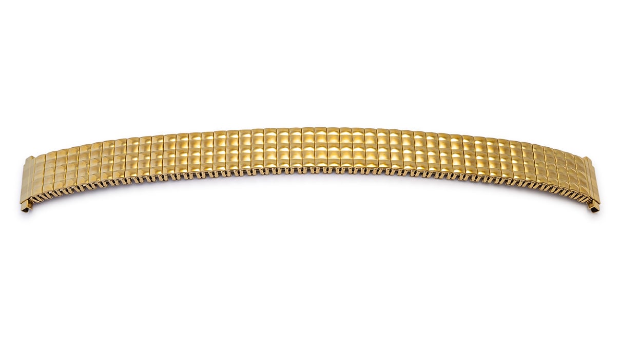 Uhrband Flex, Edelstahl, PVD gold, Breite 12 mm, Anstoß 12 - 14 mm, Länge 155 mm