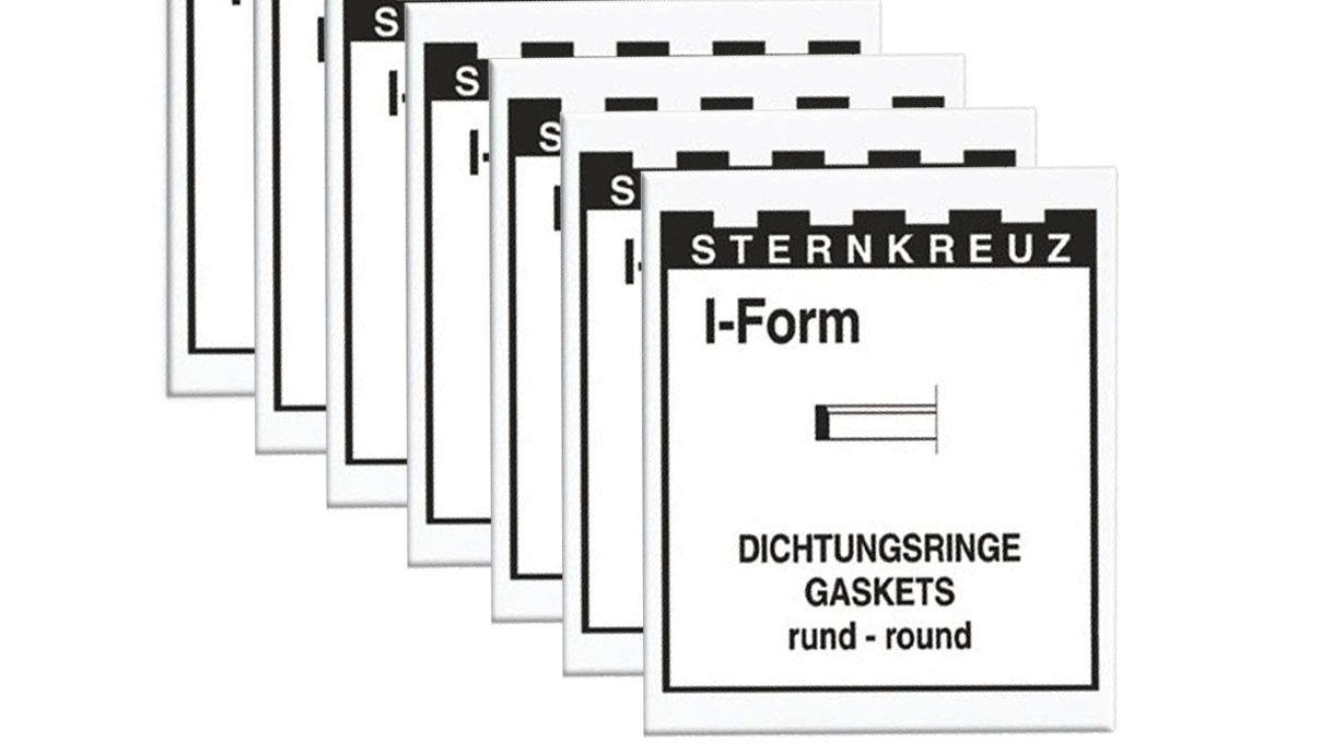 Sortiment I-Dichtungen, Höhe 0,8 mm, Stärke 0,35 mm, 180 Stück